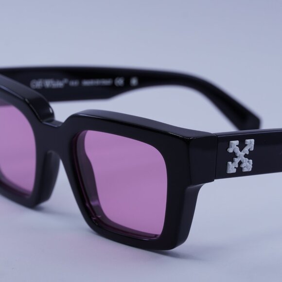 Off-White OERI008 VIRGIL 1030 Sunglasses Black Square Frame, Pink Lenses - Picture 9 of 11